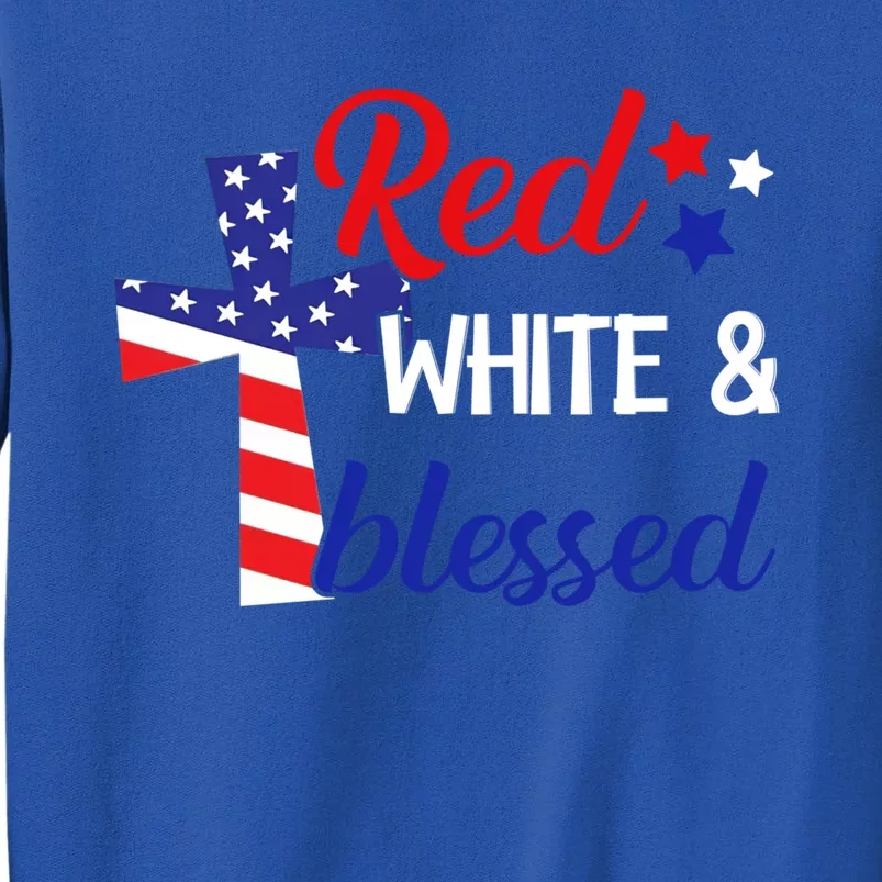 Red White And Blessed Gift 4th Of July Cute Patriotic Americ Gift Sweatshirt