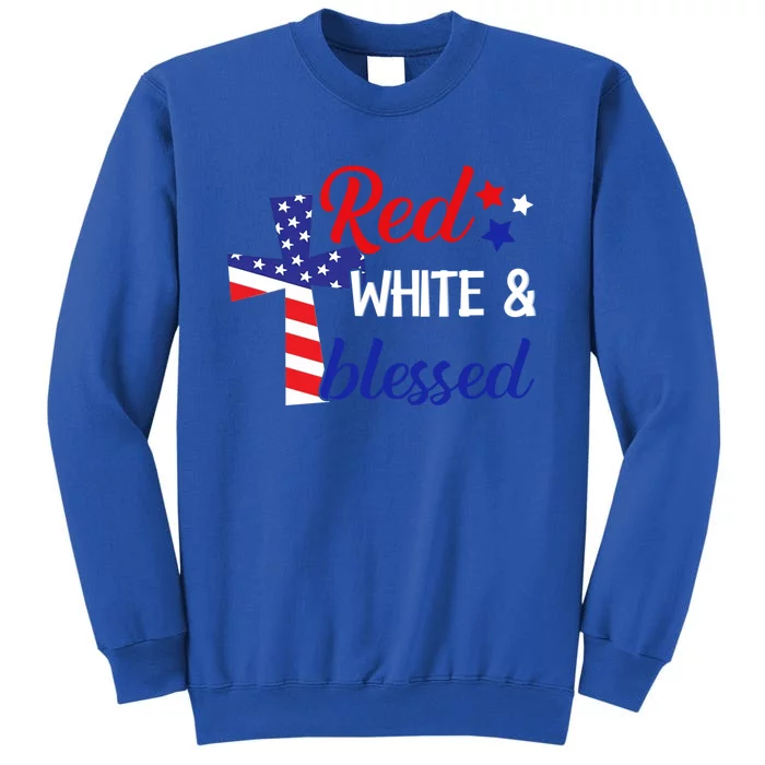 Red White And Blessed Gift 4th Of July Cute Patriotic Americ Gift Sweatshirt