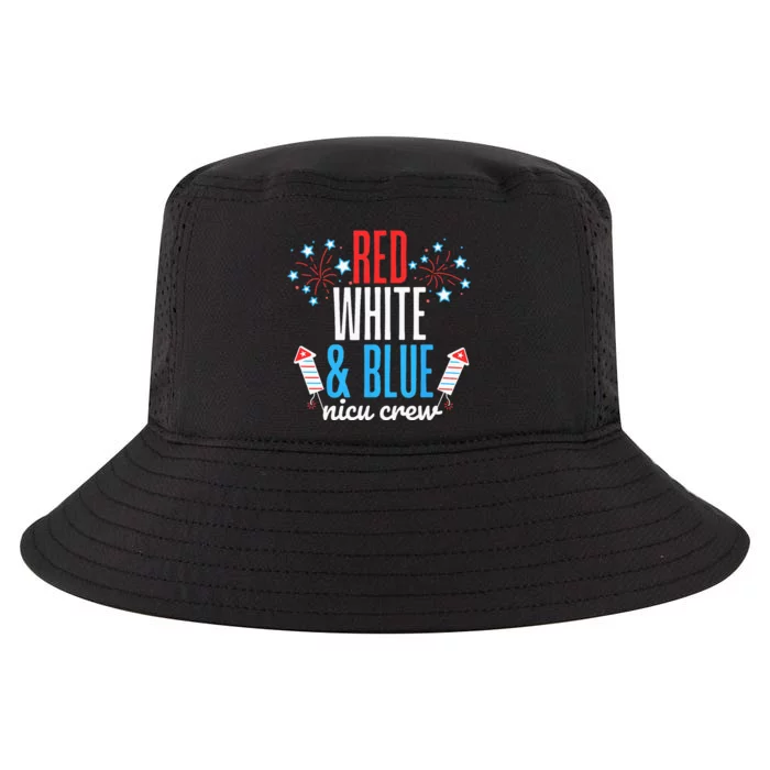 Red White And Blue Nicu Crew 4th Of July Neonatal Nurse Cool Comfort Performance Bucket Hat