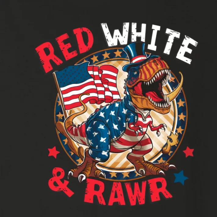 Red White And Rawr Independence Day Toddler Long Sleeve Shirt