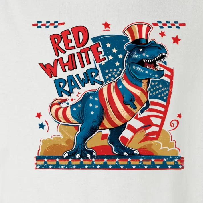 Red White And Rawr Patriotic Dinosaur Toddler Long Sleeve Shirt