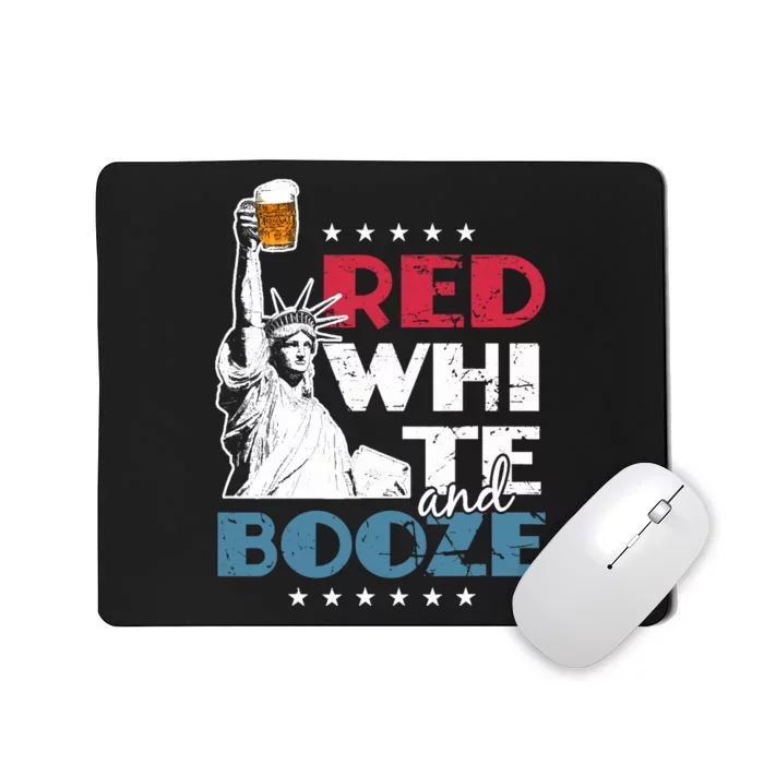 Red White and Booze 4th of July Mousepad