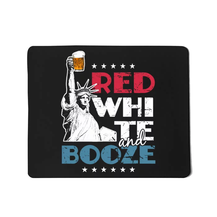 Red White and Booze 4th of July Mousepad