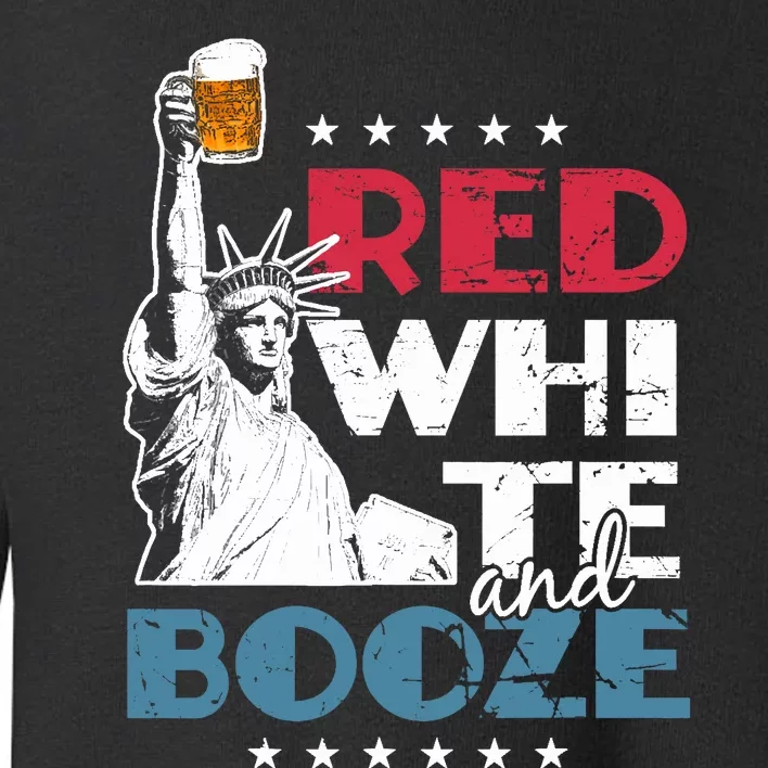 Red White and Booze 4th of July Toddler Sweatshirt