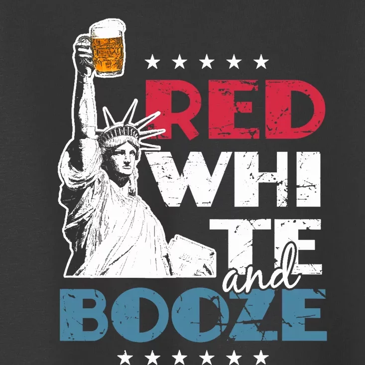 Red White and Booze 4th of July Toddler T-Shirt