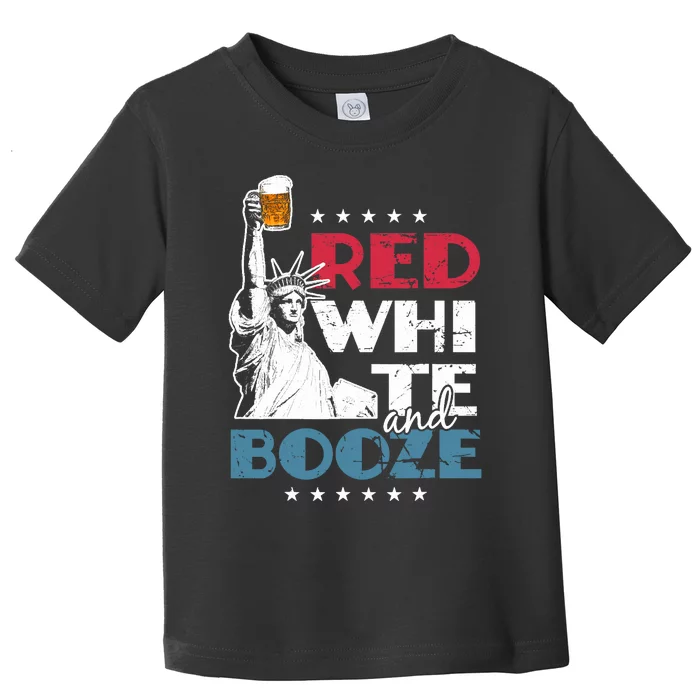 Red White and Booze 4th of July Toddler T-Shirt