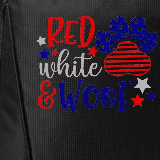 Red White And Woof Patriotic Dog Lover USA Flag 4th Of July City Backpack