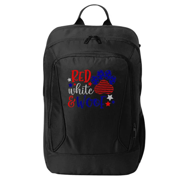 Red White And Woof Patriotic Dog Lover USA Flag 4th Of July City Backpack