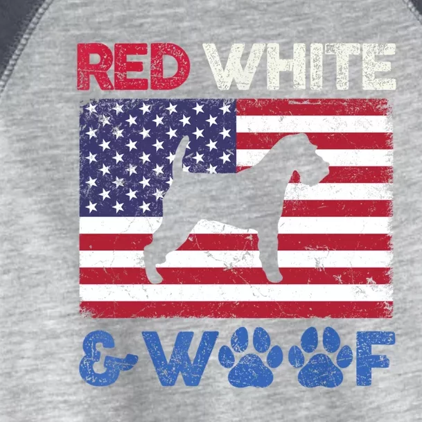 Red White And Woof Welsh Terrier Dog Us Flag Gift Toddler Fine Jersey T-Shirt