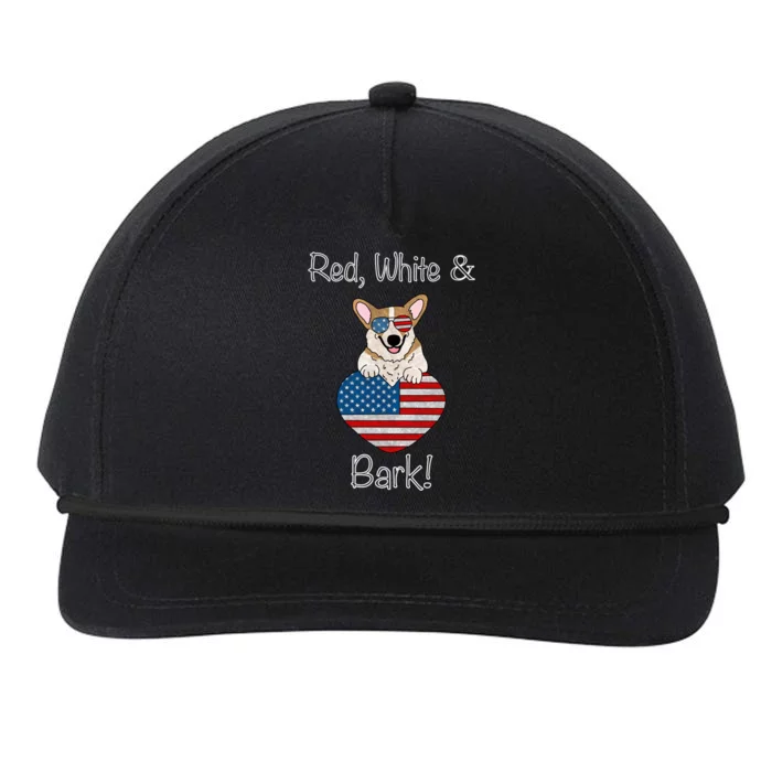 Red White And Bark Pembroke Welsh Corgi Indian Creek Corgi Gift Snapback Five-Panel Rope Hat