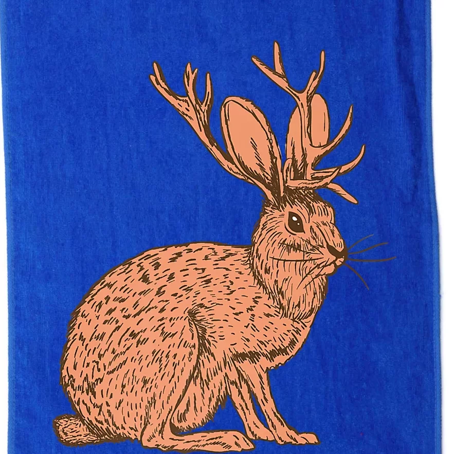 Retro Wild Animal Jackrabbit With Antelope Horns Jackalope Platinum Collection Golf Towel