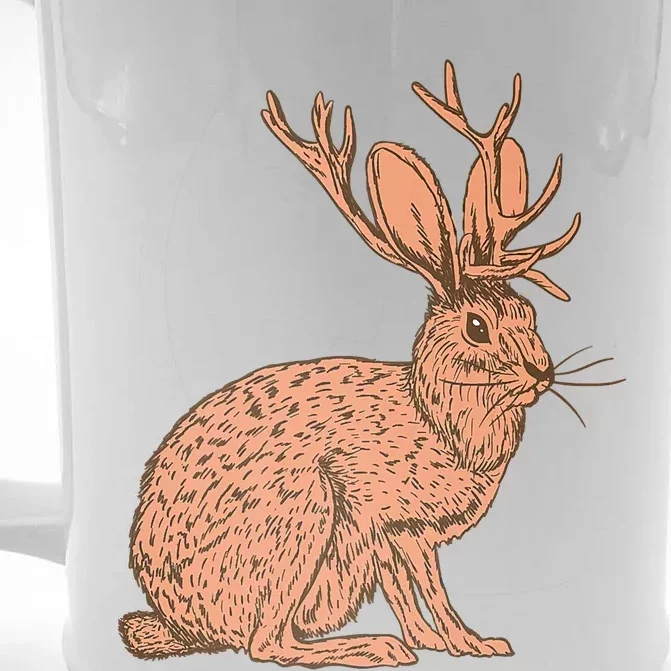 Retro Wild Animal Jackrabbit With Antelope Horns Jackalope Front & Back Beer Stein