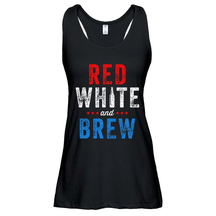 Red White And Brew Fourth Of July Beer Ladies Essential Flowy Tank