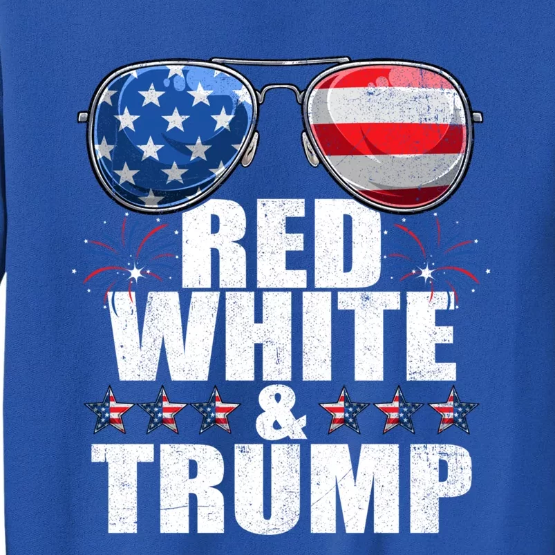 Red White And Trump Funny 4th Of July American Flag Glasses Meaningful Gift Sweatshirt