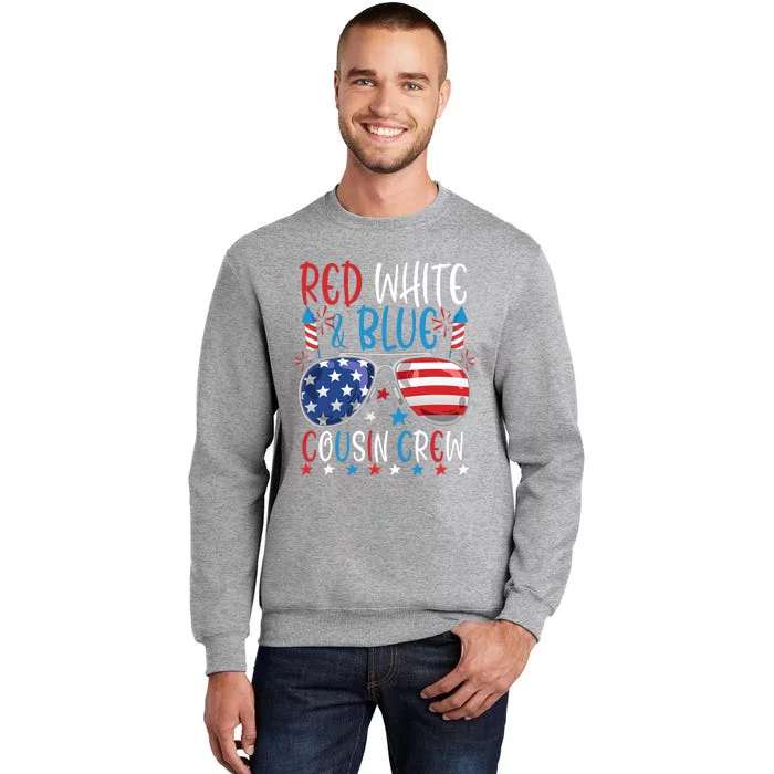 Red White And Blue Cousin Crew 4th Of July American Flag Tall Sweatshirt