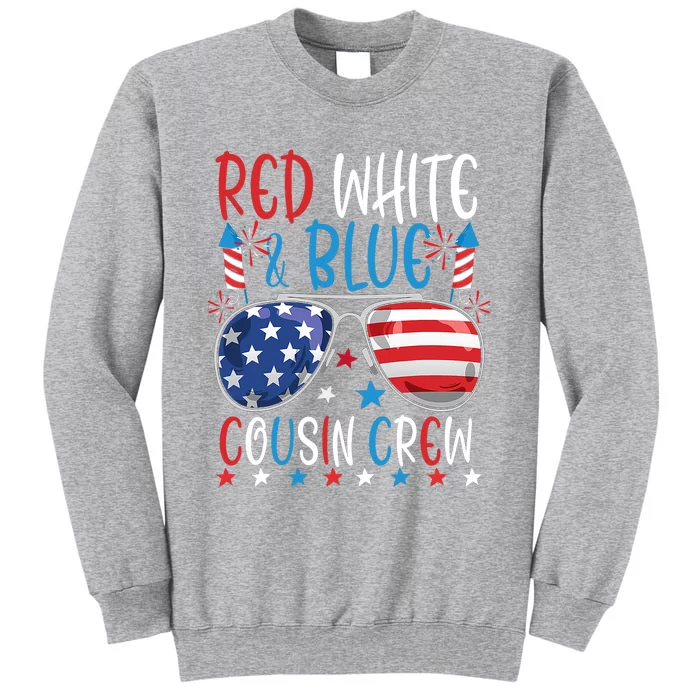 Red White And Blue Cousin Crew 4th Of July American Flag Tall Sweatshirt