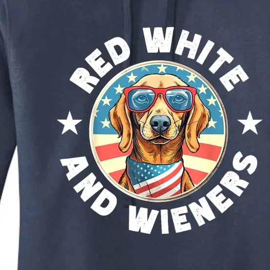 Red White And Wieners Weiner Dog Dachshund Lover Gift Women's Pullover Hoodie