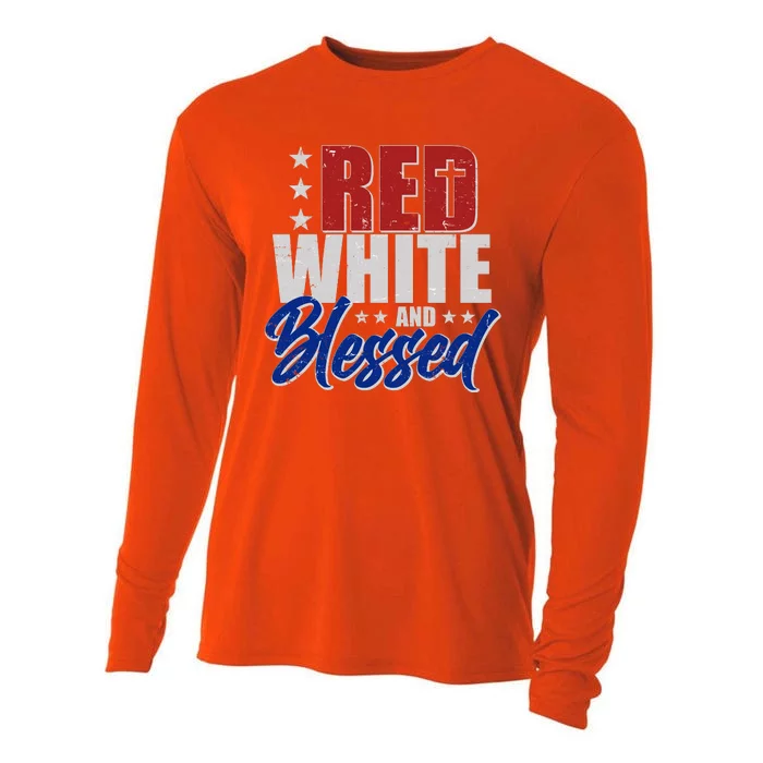 Red White And Blessed Cooling Performance Long Sleeve Crew