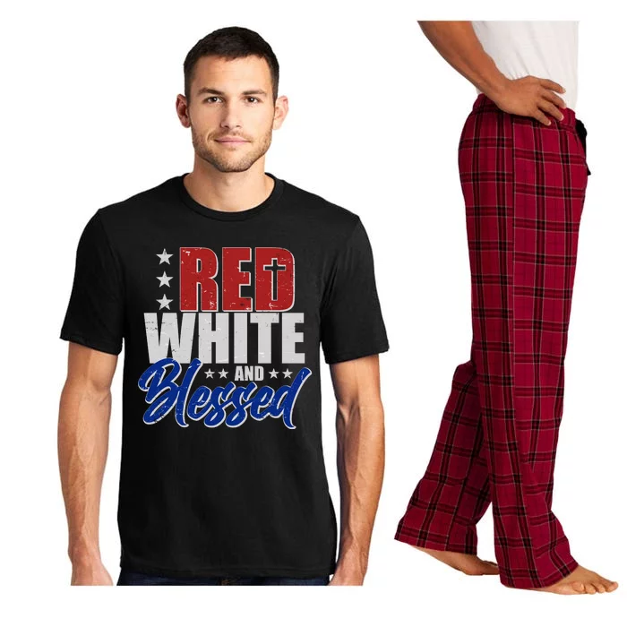 Red White And Blessed Pajama Set