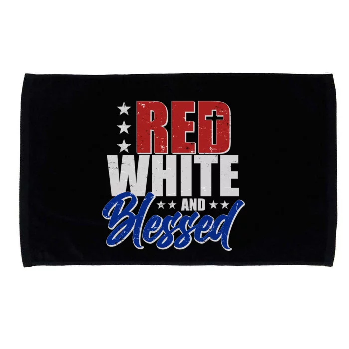 Red White And Blessed Microfiber Hand Towel