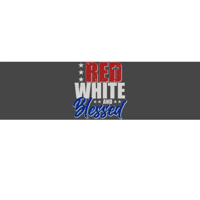 Red White And Blessed Bumper Sticker