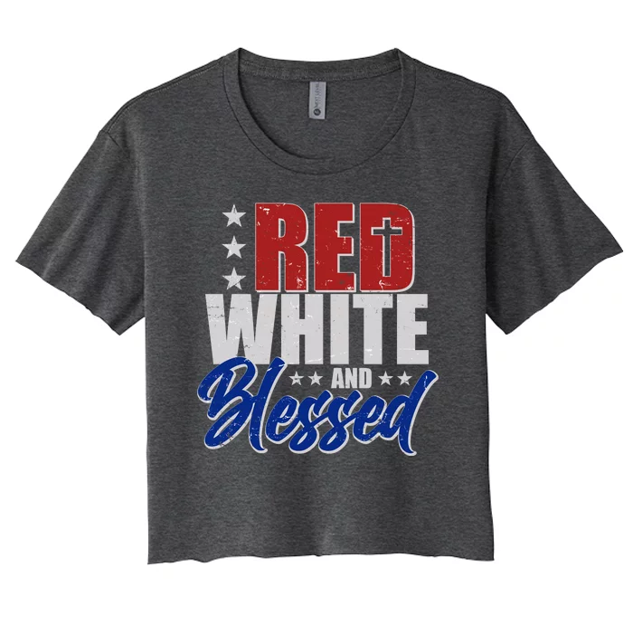 Red White And Blessed Women's Crop Top Tee