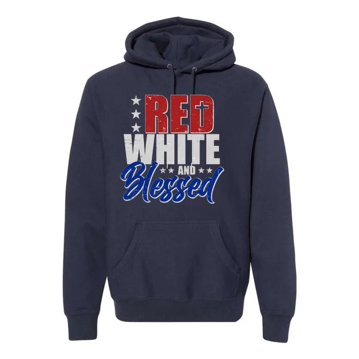 Red White And Blessed Premium Hoodie