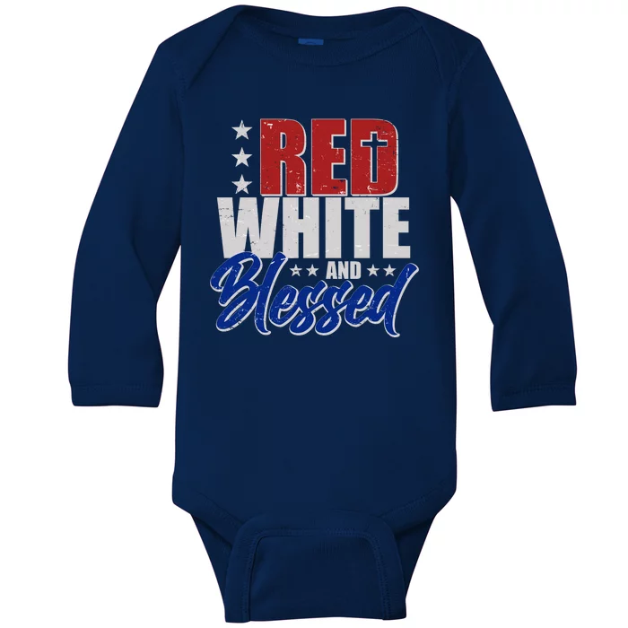 Red White And Blessed Baby Long Sleeve Bodysuit