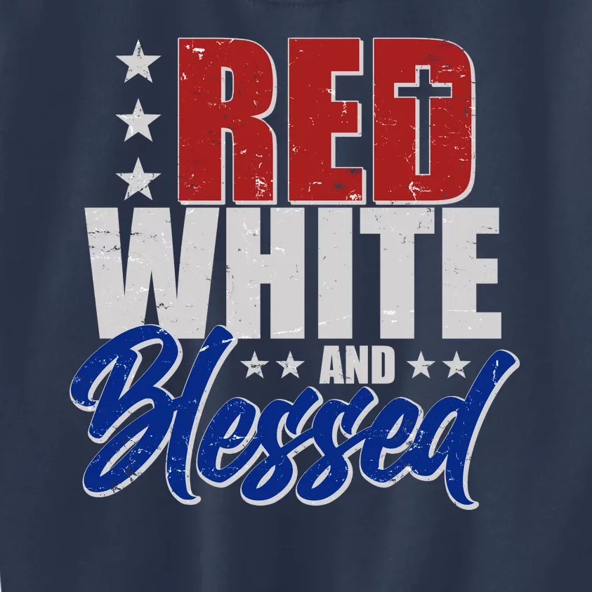 Red White And Blessed Kids Sweatshirt