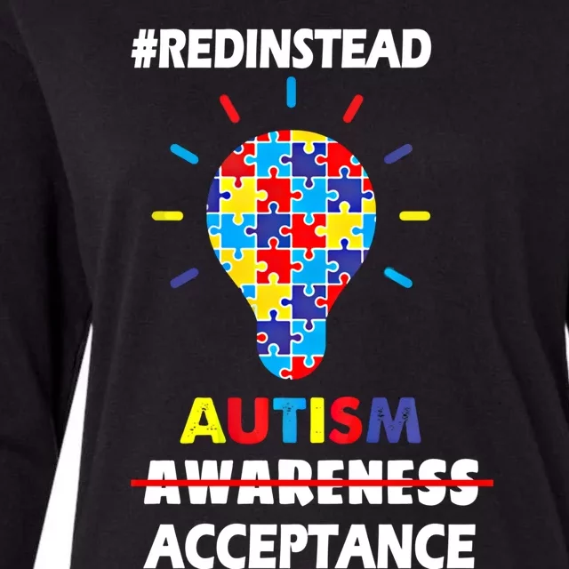 Redinstead Wear Autism Awareness April Acceptance Gift Womens Cotton Relaxed Long Sleeve T-Shirt