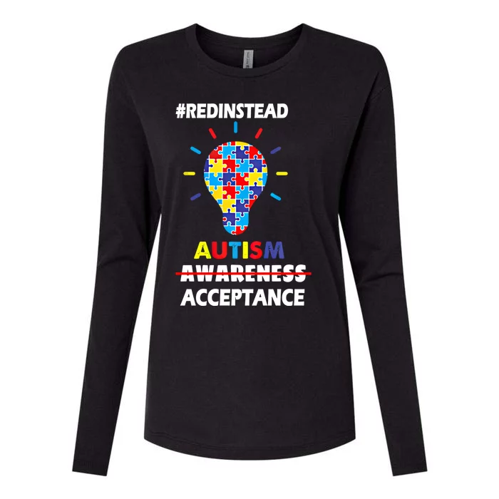 Redinstead Wear Autism Awareness April Acceptance Gift Womens Cotton Relaxed Long Sleeve T-Shirt