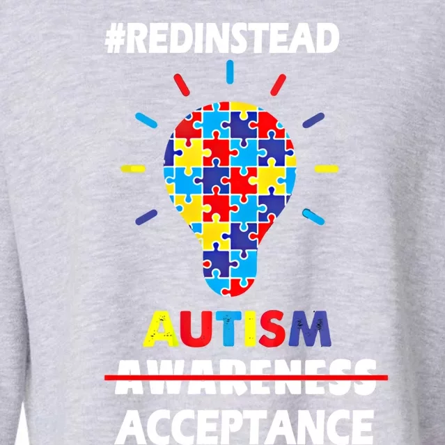 Redinstead Wear Autism Awareness April Acceptance Gift Cropped Pullover Crew