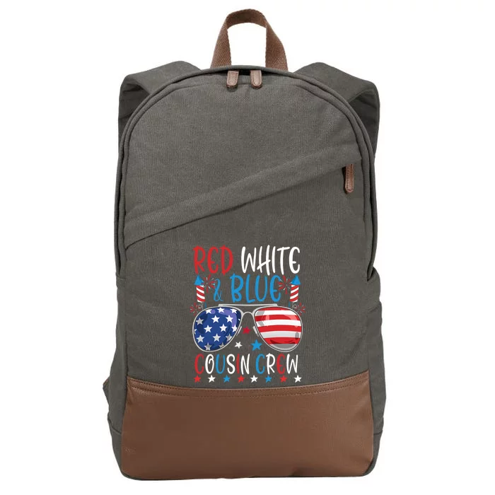 Red White And Blue Cousin Crew 4th Of July American Flag Cotton Canvas Backpack