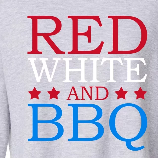 Red White And Bbq 4th Of July Independence Day Barbecue Funny Gift Cropped Pullover Crew