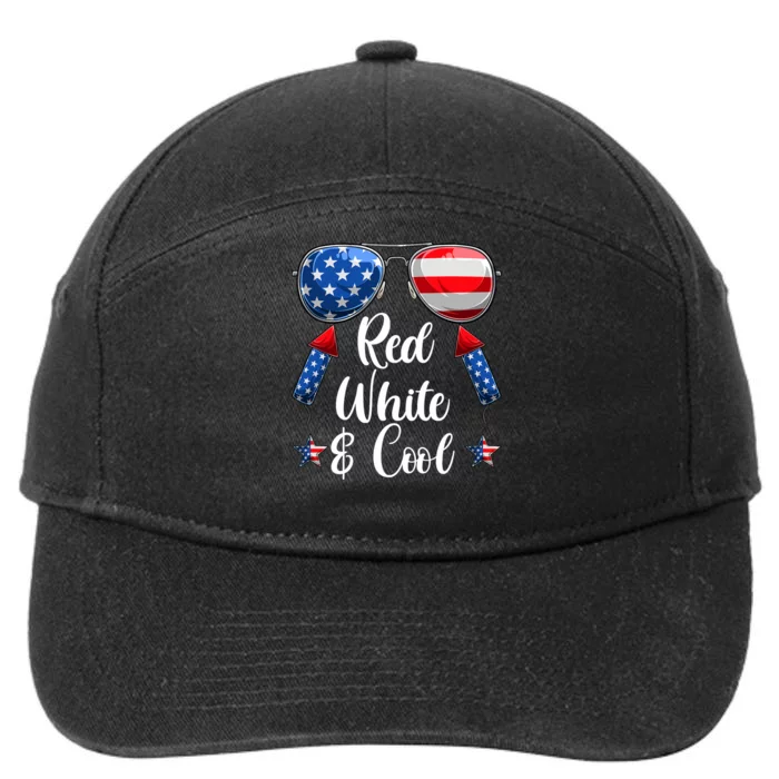 Red White And Blue American Flag 7-Panel Snapback Hat