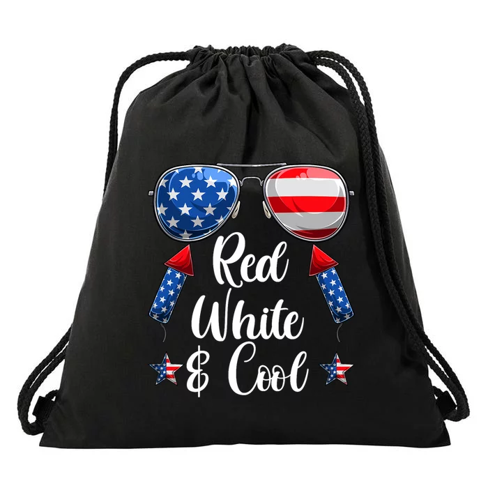 Red White And Blue American Flag Drawstring Bag