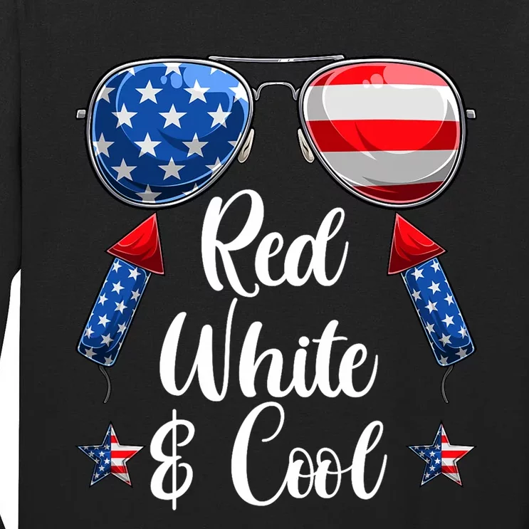 Red White And Blue American Flag Tall Long Sleeve T-Shirt