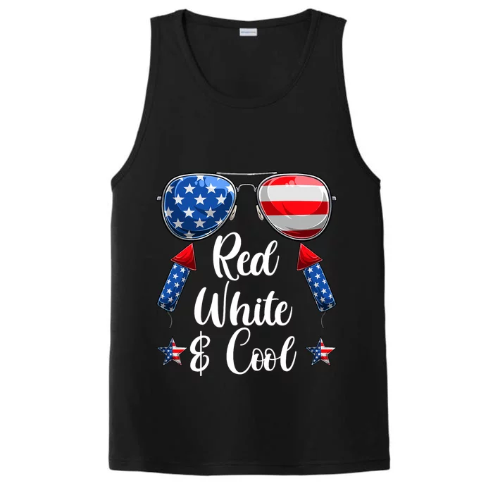 Red White And Blue American Flag Performance Tank