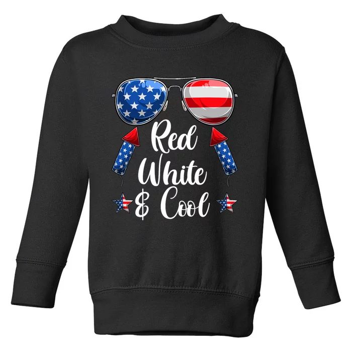 Red White And Blue American Flag Toddler Sweatshirt