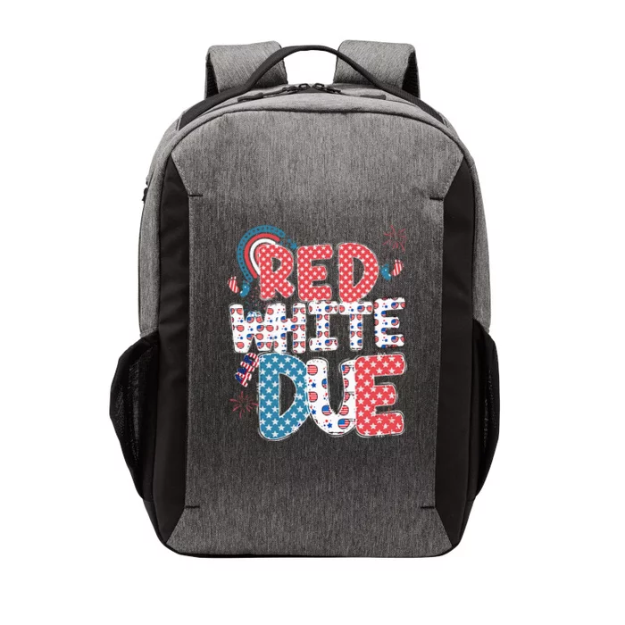 Red White And Due Pregnancy Announcement 4th Of July Groovy Vector Backpack