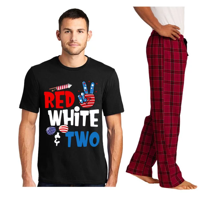 Red White And Two Birthday 4th Of July American 2nd Birthday Pajama Set