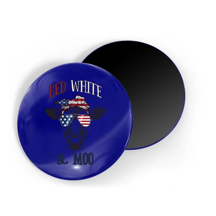 Red White And Blue Cow American Flag Heifer Gift Magnet