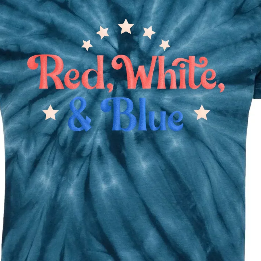 Red White And Blue 4th Of July Holiday Kids Tie-Dye T-Shirt