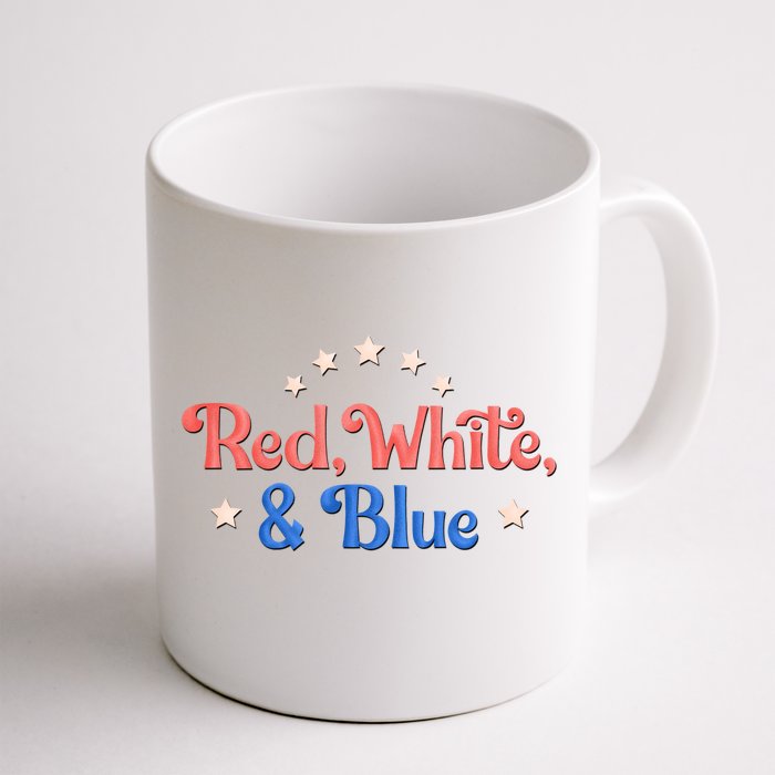 Red White And Blue 4th Of July Holiday Front & Back Coffee Mug