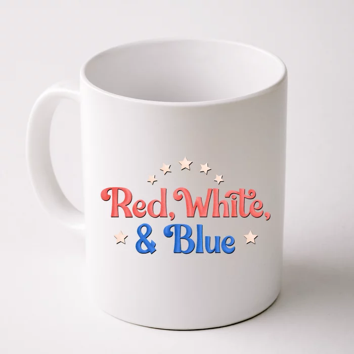 Red White And Blue 4th Of July Holiday Front & Back Coffee Mug