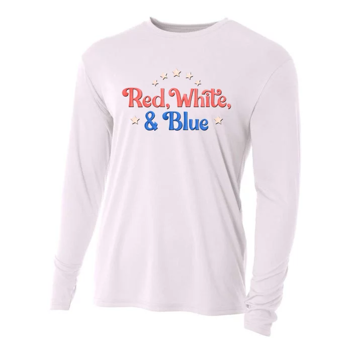 Red White And Blue 4th Of July Holiday Cooling Performance Long Sleeve Crew