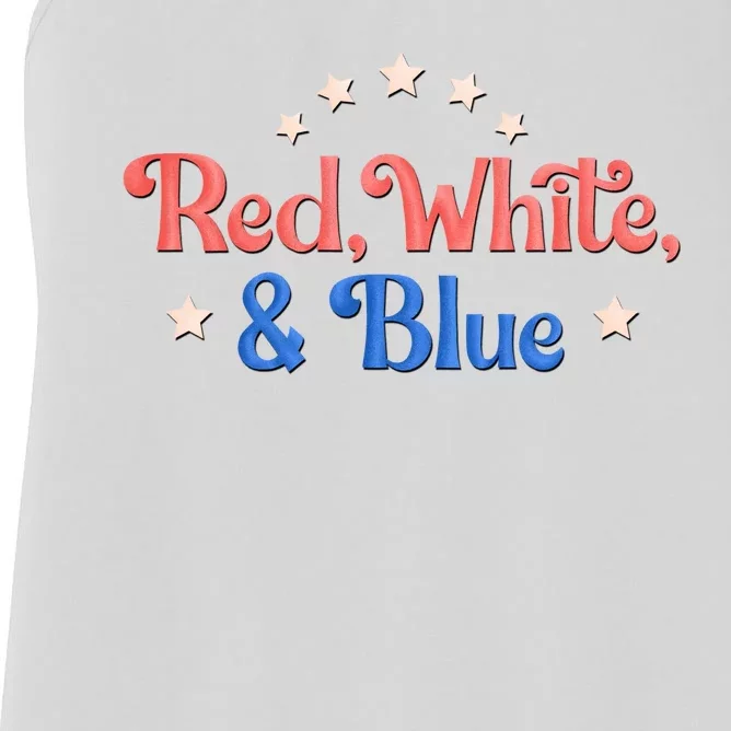 Red White And Blue 4th Of July Holiday Women's Racerback Tank