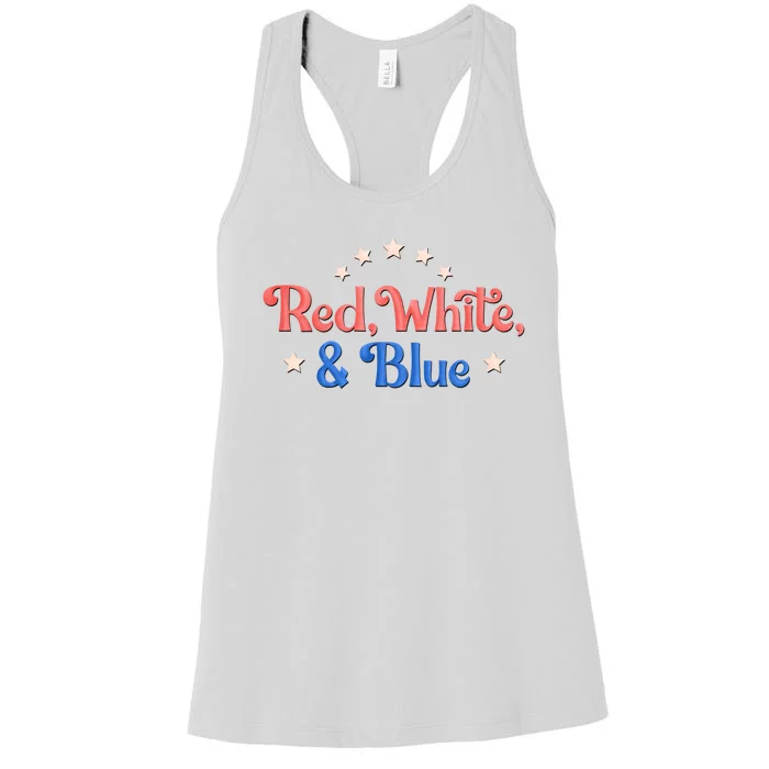 Red White And Blue 4th Of July Holiday Women's Racerback Tank