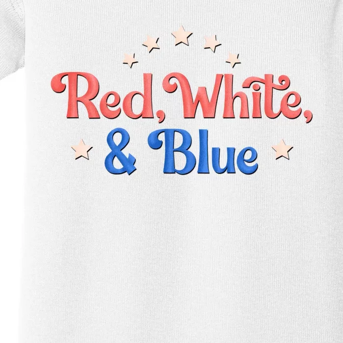 Red White And Blue 4th Of July Holiday Baby Bodysuit