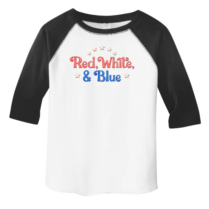 Red White And Blue 4th Of July Holiday Toddler Fine Jersey T-Shirt